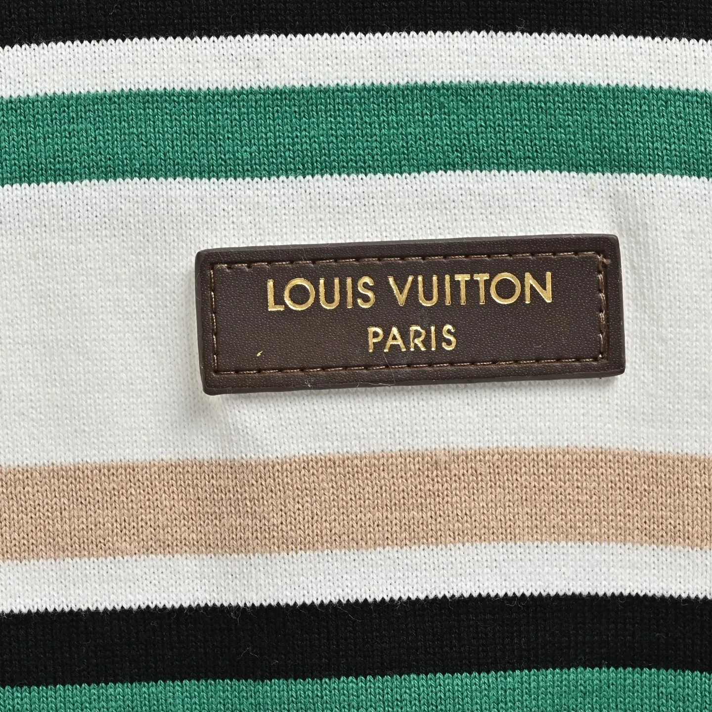 Louis Vuitton/Louis Vuitton leather label striped Polo short sleeves